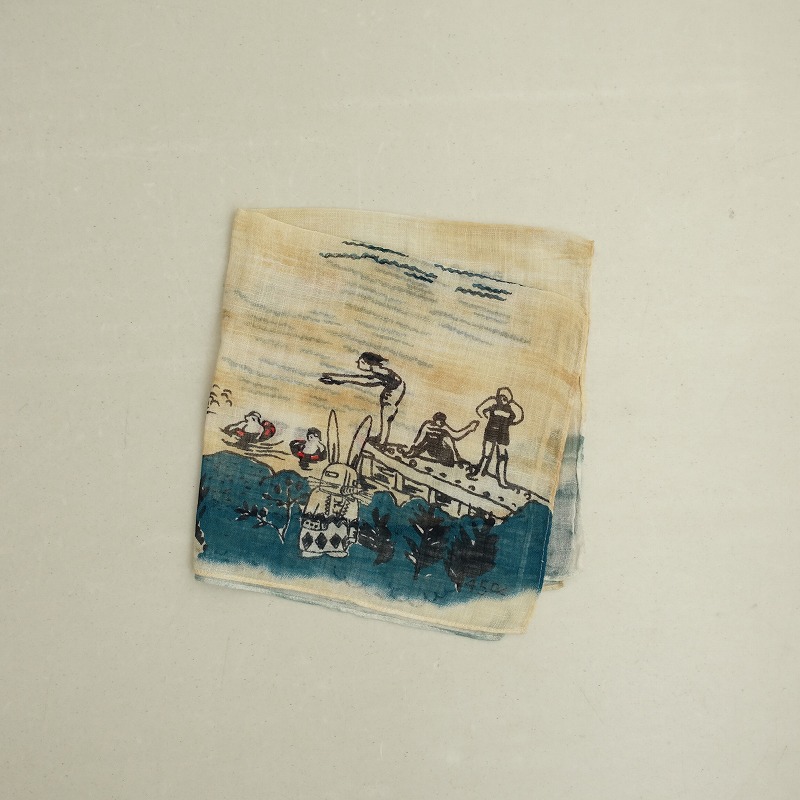 45rpm バンダナ スカーフ 絵本バンダナ　うさぎの幌馬車　ガーゼ地 45rpm バンダナ スカーフ 絵本バンダナ うさぎの幌馬車 ガーゼ地