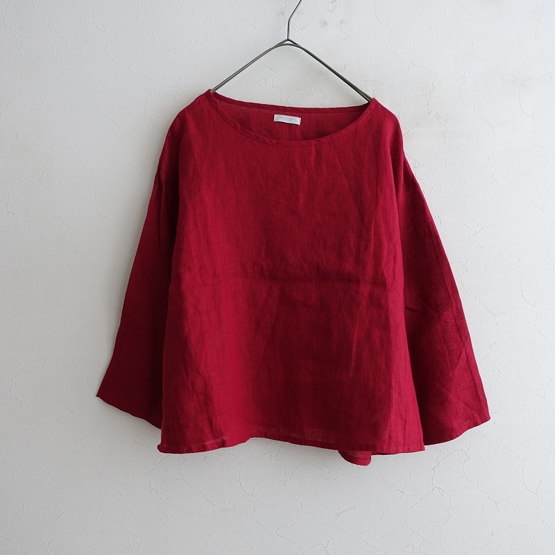@ フォグリネンワーク fog linen work 赤 麻 ブラウス シャツ フォグリネンワーク fog linen work リネンプルオーバーシャツ