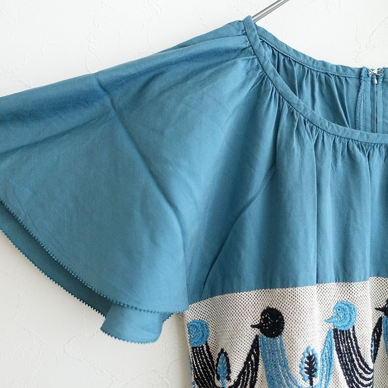 難あり】ミナペルホネン mina perhonen twitter フリル袖チュール刺繍 