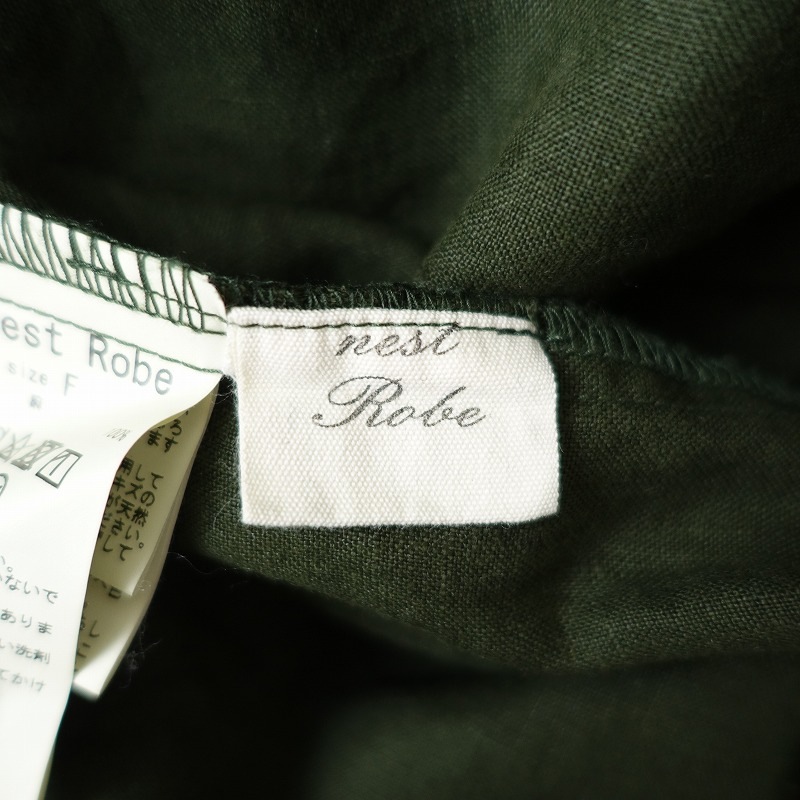 �����2.6���ۥͥ��ȥ����� nest Robe Linen tucked neck dress ��ͥ󥿥å��ͥå��ɥ쥹  F (1-2510-108)��80K52��