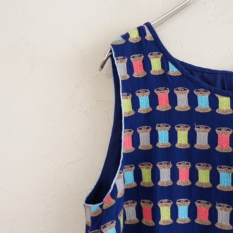 ミナペルホネン mina perhonen bobbin コットン刺繍ノースリーブドレス 