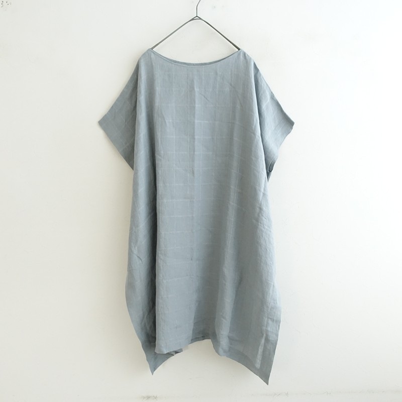 【新品】evam eva リネンポンチョ　ワンピース　えみおわす　ヨーガンレール 2025/SS/定価3.4万】エヴァムエヴァ evam eva リネンステッチポンチョ