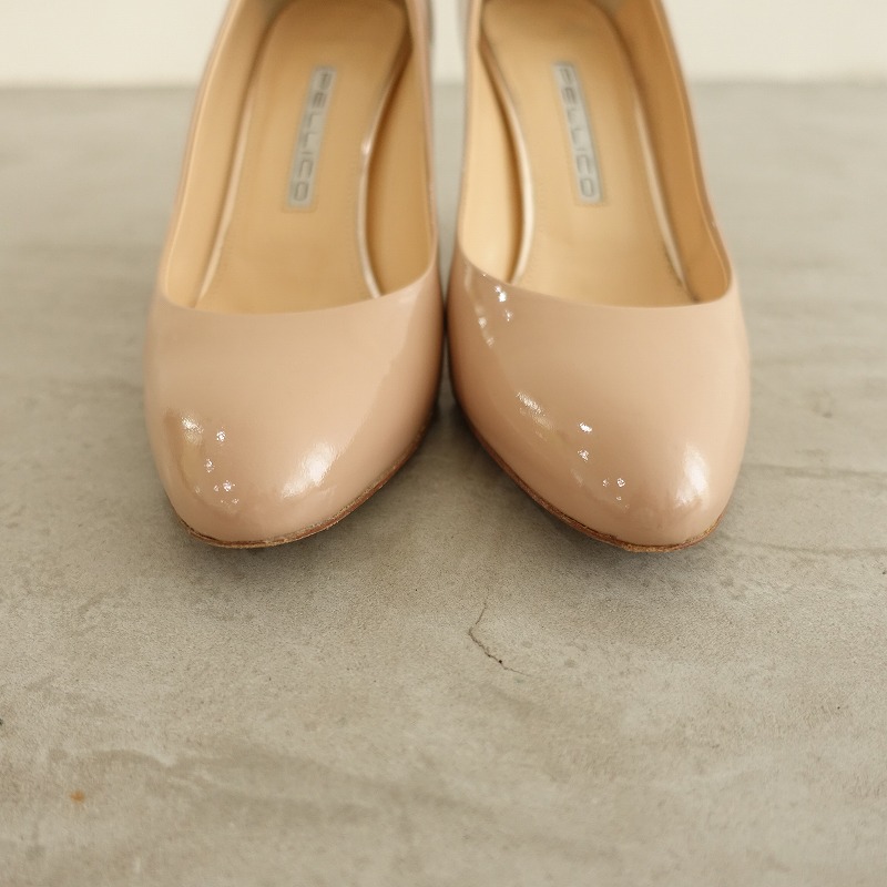 PELLICO ベージュ エナメル ハイヒール フラットシューズ ANIMA 0020CHIC | PELLICO