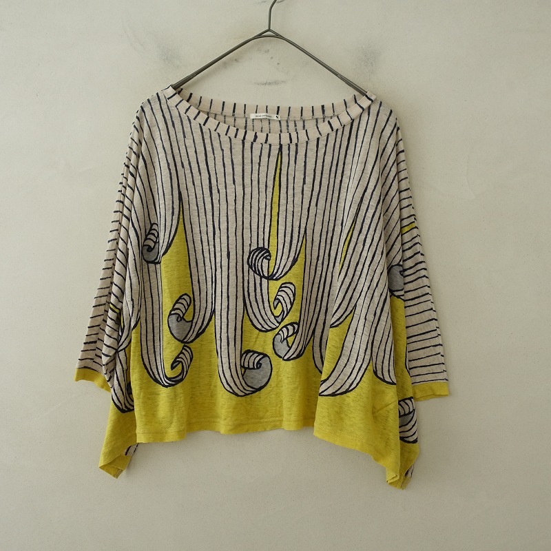 mina perhonen ミナペルホネン☆foggy 総柄シルクカットソー mina
