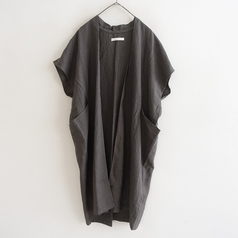 2024AW/3.5ۥ२ evam eva water linen long vest  M (2-2506-535)22G52