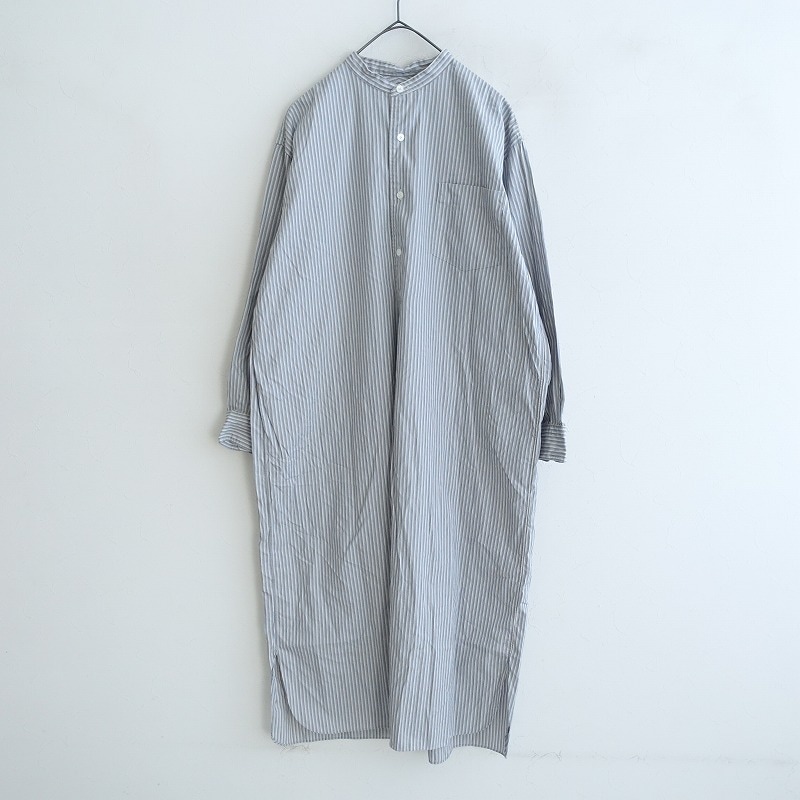 定価3万】リノ LENO バンドカラーストライプロングシャツ