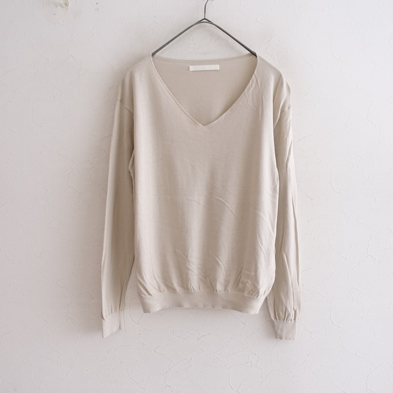 ��2025/���2.6���ۥ������२���� evam eva cotton cupro V-neck pullover  M (2-2607-380)��51H62��