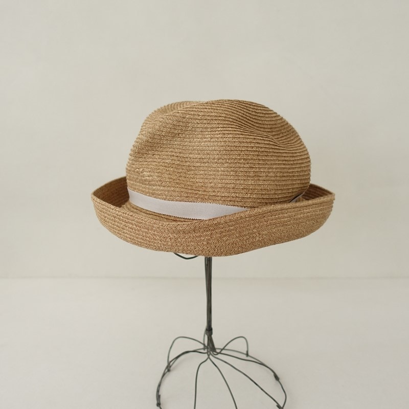 美品/定価1.8万】マチュアーハ mature ha. BOXED HAT 7cm brim