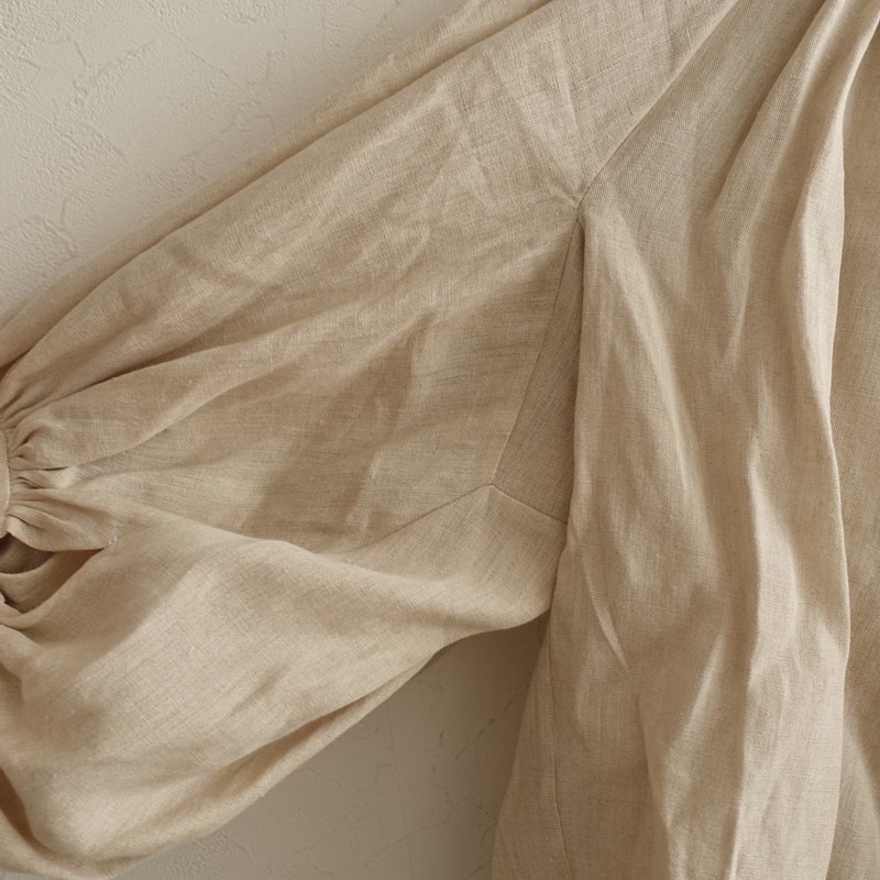 ��̤����/���6.1���ۥ�����ɥޥ󥺥ơ��顼 R&D.M.Co- DENSELY LINEN GATHER SMOCK ���㥶���֥饦��  F (33-2512-434)��12A62��