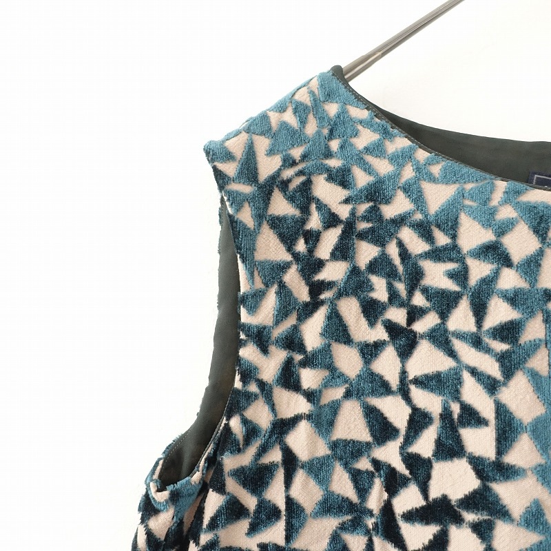 minaperhonen lit パイル刺繍スリーブレスバルーンドレス 36