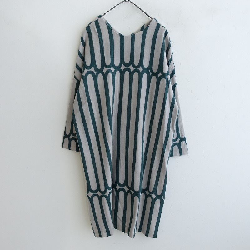 ミナペルホネン finger stripe ワンピース 定価7.4万】ミナペルホネン mina perhonen finger stripe カシミヤ