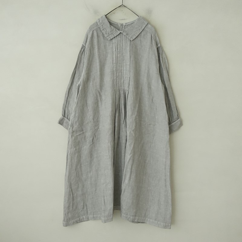 ネストローブ nest Robe リネンベンガラ染めスモックワンピース F (2