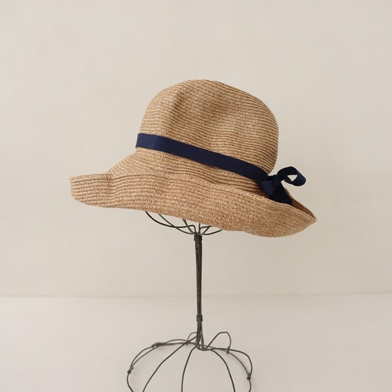 マチュアーハ mature ha. BOXED HAT 9cm brim grosgrain ribbon