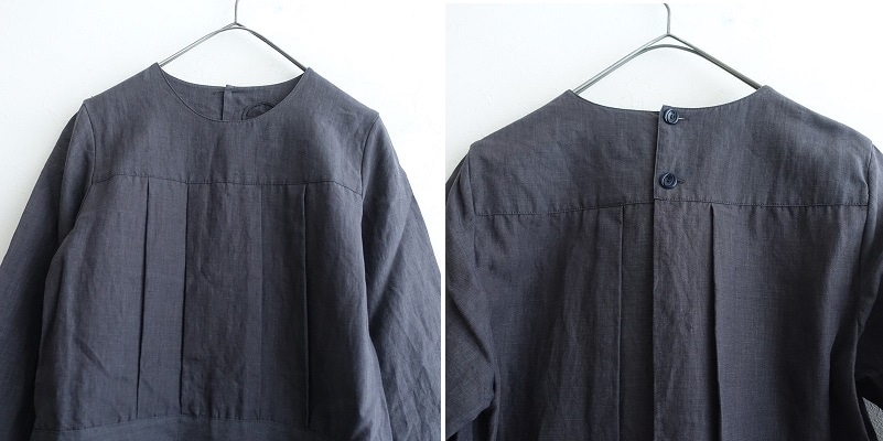 ���ե�󥻥��󥿥� Lin francais d��antan Cocteau�����ȡ� tuck apron dress   (2-2603-630)��72D62��