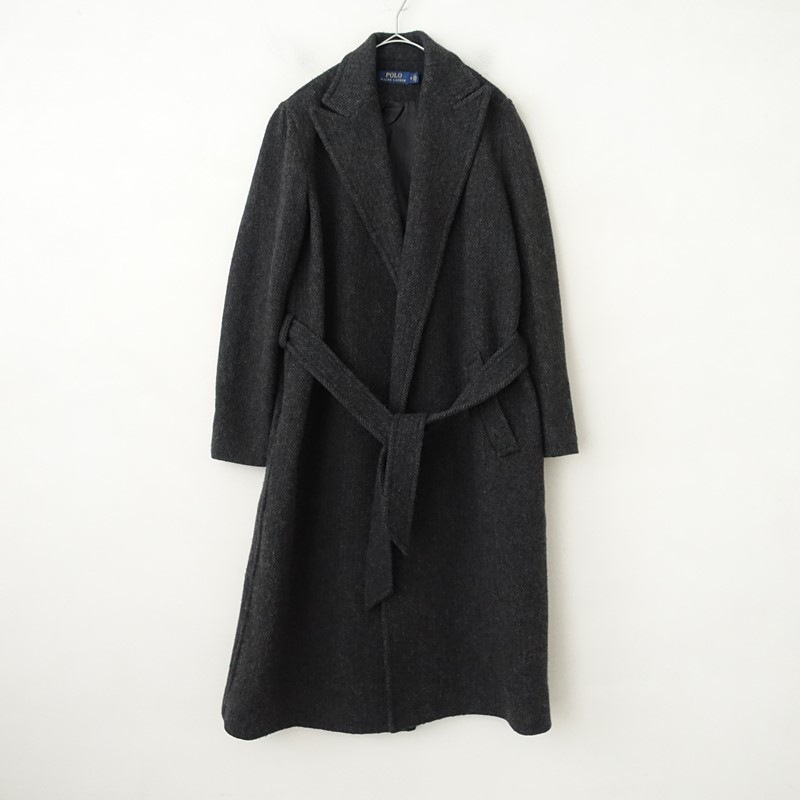 POLO RALPH LAUREN ヘリンボーン ロングコート Sサイズ ラルフローレン11号 ヘリンボーン柄 ロングコート へリンボーン コート