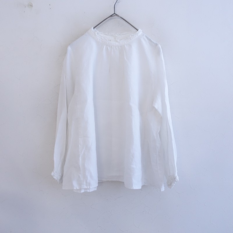 ネストローブ nest Robe リネンフリルカラー後ろボタンブラウス - (1