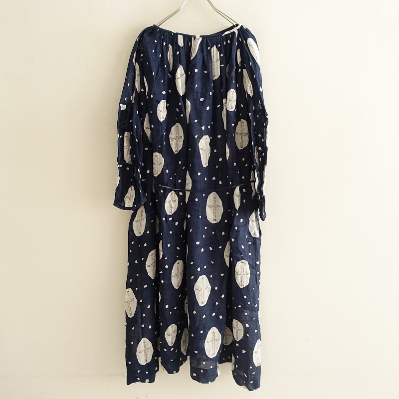 定価6.9万】ミナペルホネン mina perhonen cross bird リネンプリント 