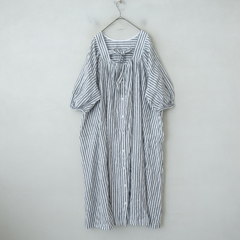 2024/美品/定価3.6万】ネストローブ nest Robe UpcycleLino ストライプ