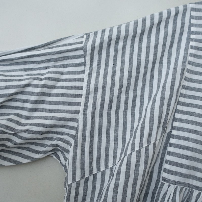 2024/美品/定価3.6万】ネストローブ nest Robe UpcycleLino ストライプ
