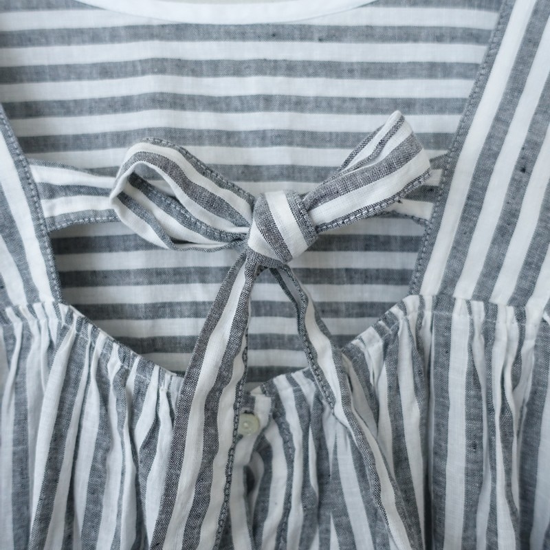 2024/美品/定価3.6万】ネストローブ nest Robe UpcycleLino ストライプ