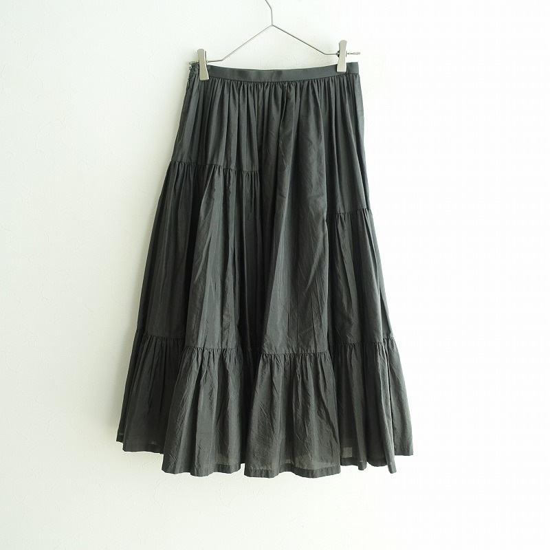 美品 ミナペルホネン　serenade シルクコットンギャザースカート　38 美品 ミナペルホネン serenade シルクコットンギャザースカート 38