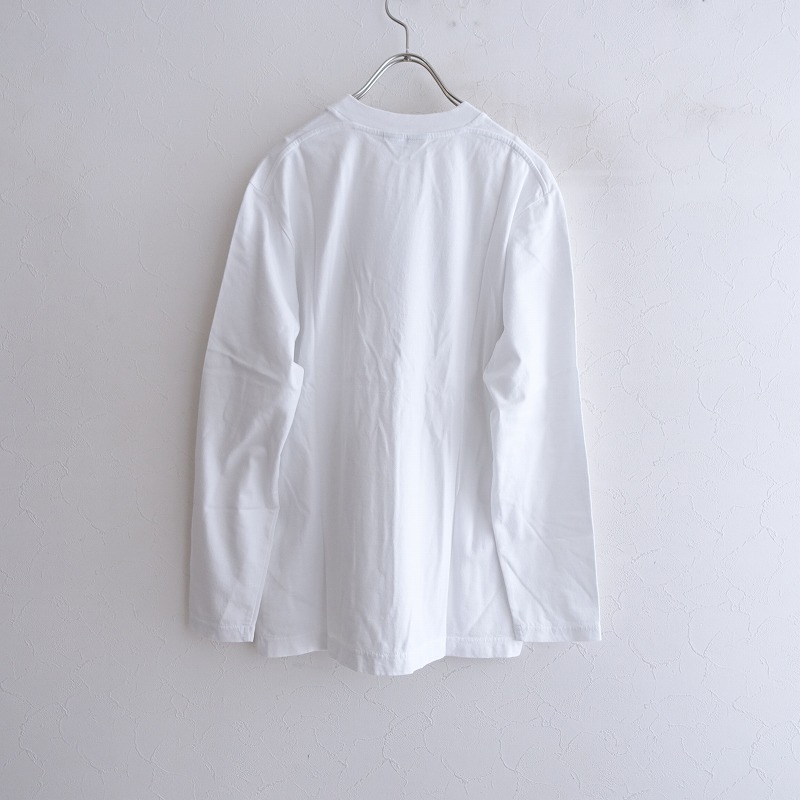 mina perhonen - ミナペルホネン　長袖Tシャツ　ライトグレー mina perhonen ミナペルホネンmina エンボスボックスロゴ