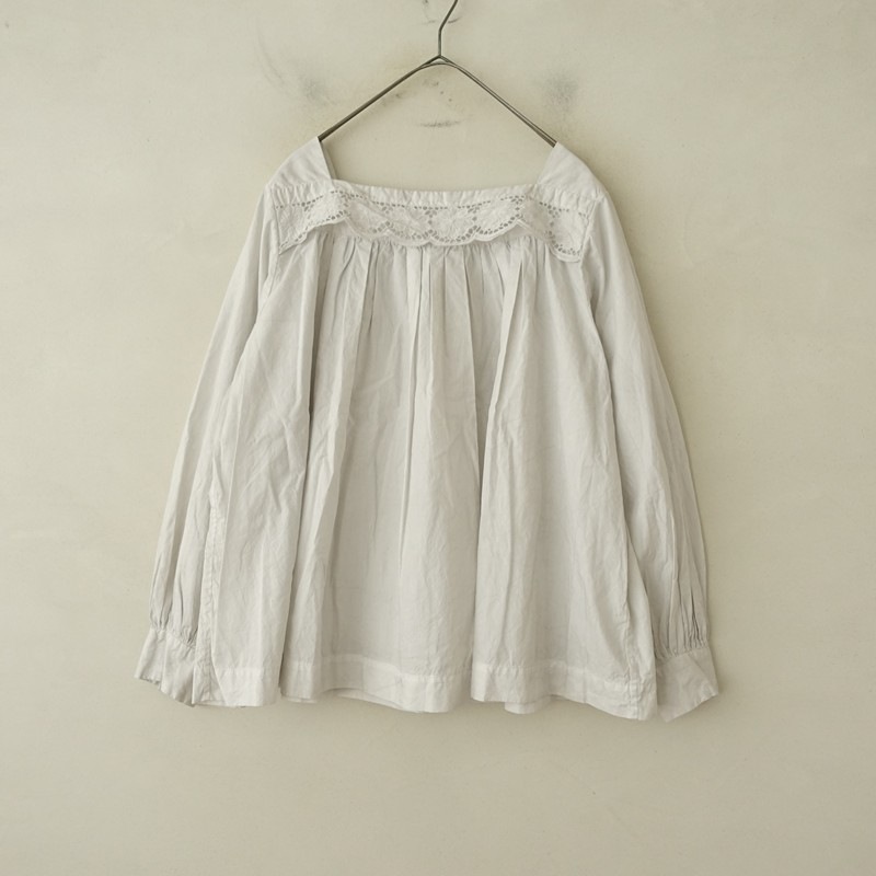 ������/���5.7���ۥȥ����塼 TOUJOURS Natural Garment Dyed Lace Smock Shirt ŷ������֥饦��  2 (j25-2605-772)��03F62��