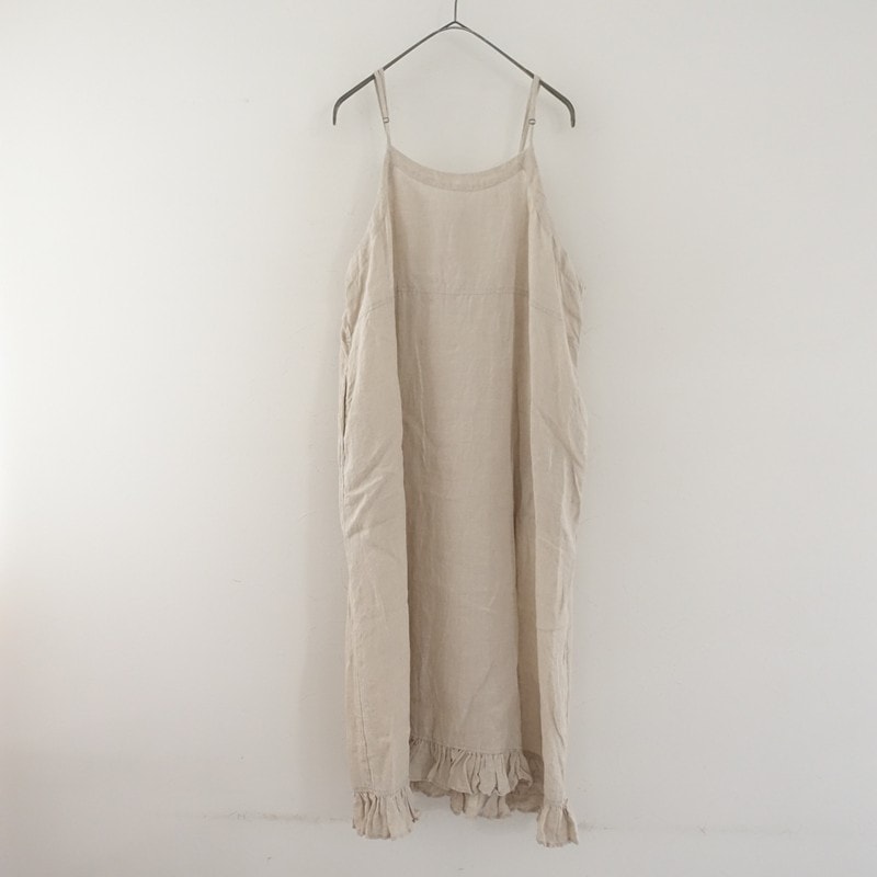 ネストローブ nest Robe リネン裾フリルキャミソールワンピース F (27