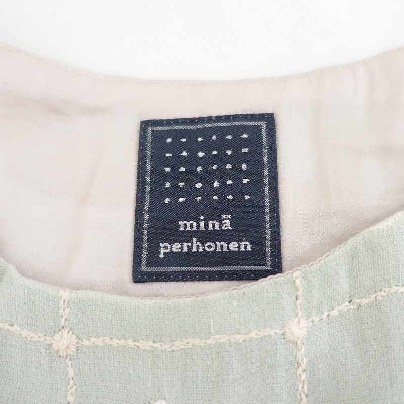 minaperhonen アジサイ柄 刺繍ワンピース レア 美品 36