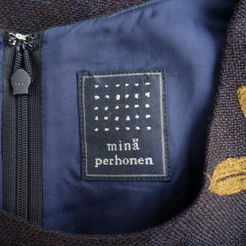 ミナペルホネン mina perhonen angel リネンウール刺繍ノースリーブ 