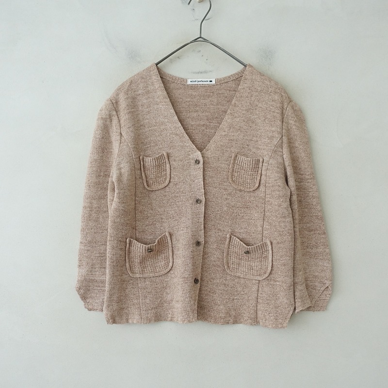 ミナペルホネン mina perhonen nostalgia リネンニットカーディガン 38