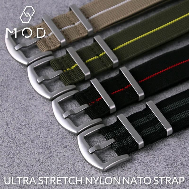 ウルトラ ストレッチ ナイロン ナトーストラップ ベルト幅 22mm 腕時計ベルト MOD 時計 メンズ 人気 おしゃれ 引き通し エラスティック ストラップ 簡単