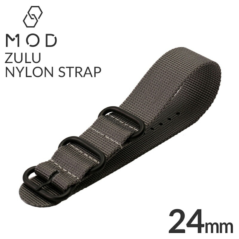 MOD ZULU NYLON STRAP ズールーナイロン 交換用 腕時計 ベルト シングル 引き通しタイプ 3リング ナイロン 24mm