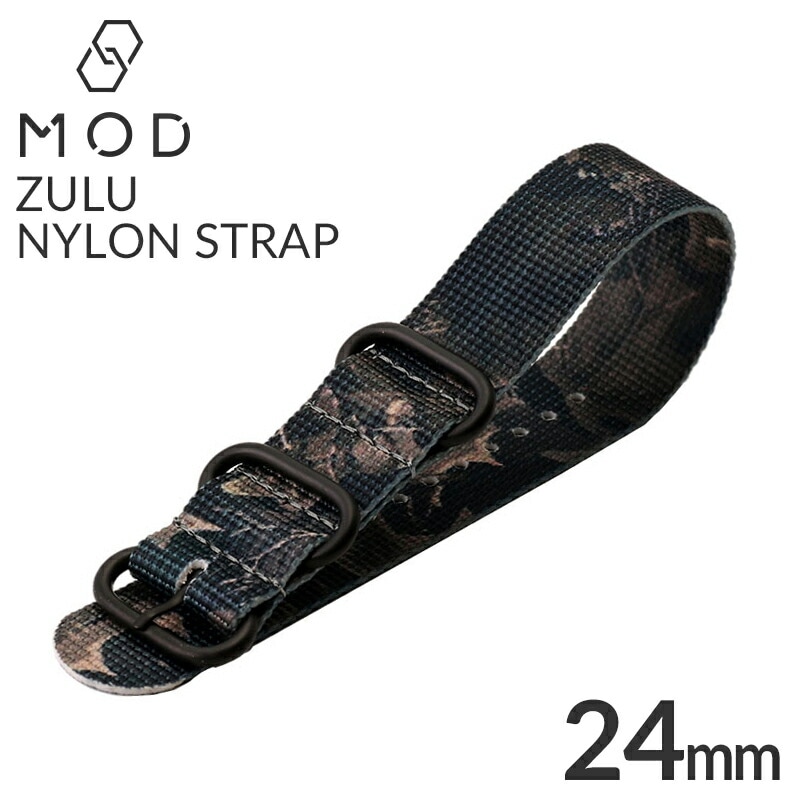 MOD ZULU NYLON STRAP ズールーナイロン 交換用 腕時計 ベルト シングル 引き通しタイプ 3リング ナイロン 24mm