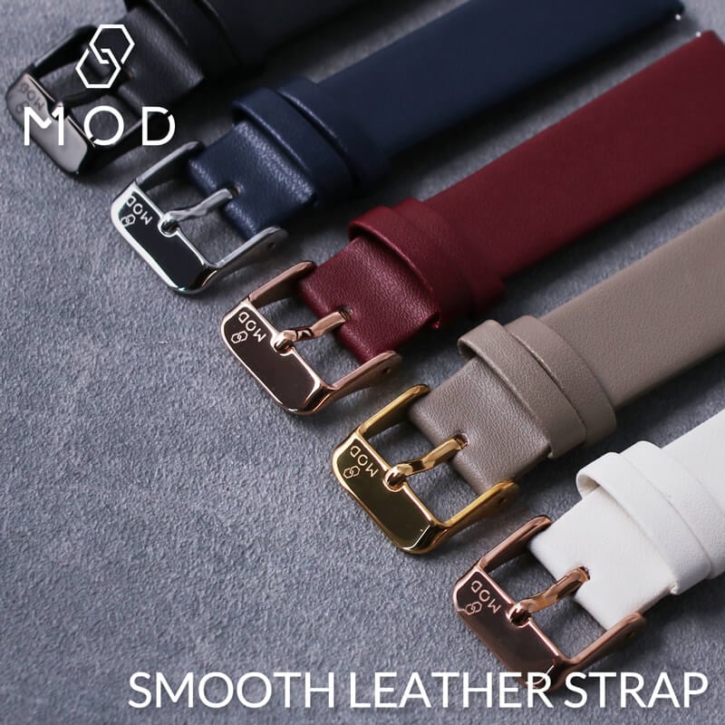 MOD SMOOTH LEATHER STRAP スムースレザー 交換用 腕時計 ベルト フラット加工 イージーレバー 本革 カーフレザー 10mm 11mm 12mm 13mm 14mm 15mm 16mm 17mm 18mm 20mm 22mm