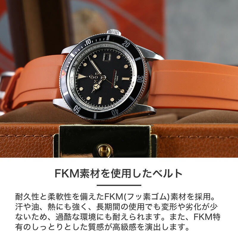 MOD LEGACY レガシー FKMラバーオフショア ソーラー 腕時計 メンズウォッチ ヴィンテージダイバーズデザイン ステンレス FKMラバー 38mm