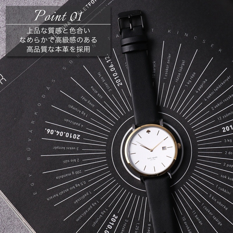[ケイトスペード 対応] スムースレザーストラップ kate spade 腕時計 替えベルト 18mm 20mm