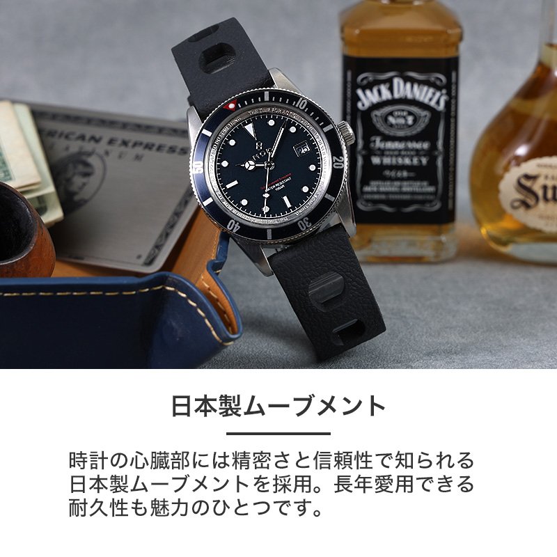 MOD LEGACY レガシー FKMラバーハイドロ ソーラー 腕時計 メンズウォッチ ヴィンテージダイバーズデザイン ステンレス FKMラバー 38mm