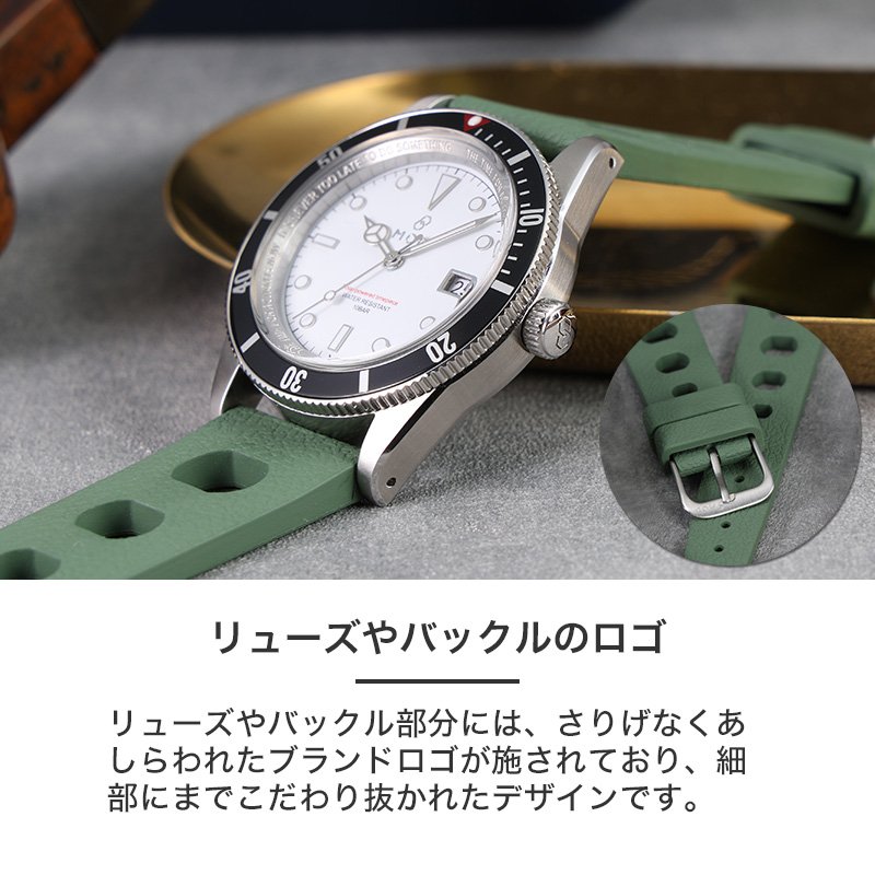 MOD LEGACY レガシー FKMラバーハイドロ ソーラー 腕時計 メンズウォッチ ヴィンテージダイバーズデザイン ステンレス FKMラバー 38mm