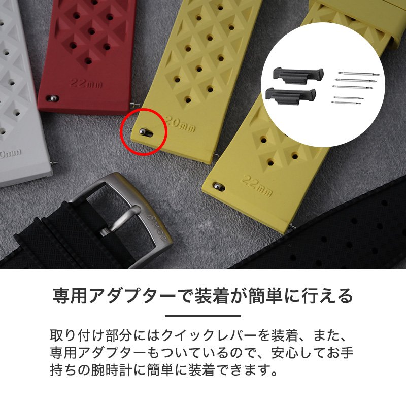 【G-SHOCK GA-2100 互換 アダプター ベルトセット】 MOD FKM RUBBER STRAP VOYAGER FKMラバー ボイジャー 交換用 腕時計 ベルト カスタム パーツ イージーレバー 耐炎 耐油 耐化学薬品 耐熱 耐候 耐オゾン FKMラバー 22mm