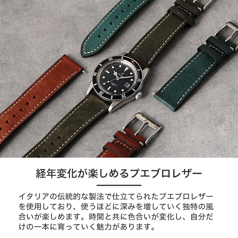 MOD LEGACY レガシー プエブロレザー ソーラー 腕時計 メンズウォッチ ヴィンテージダイバーズデザイン ステンレス 本革 エイジングレザー 38mm