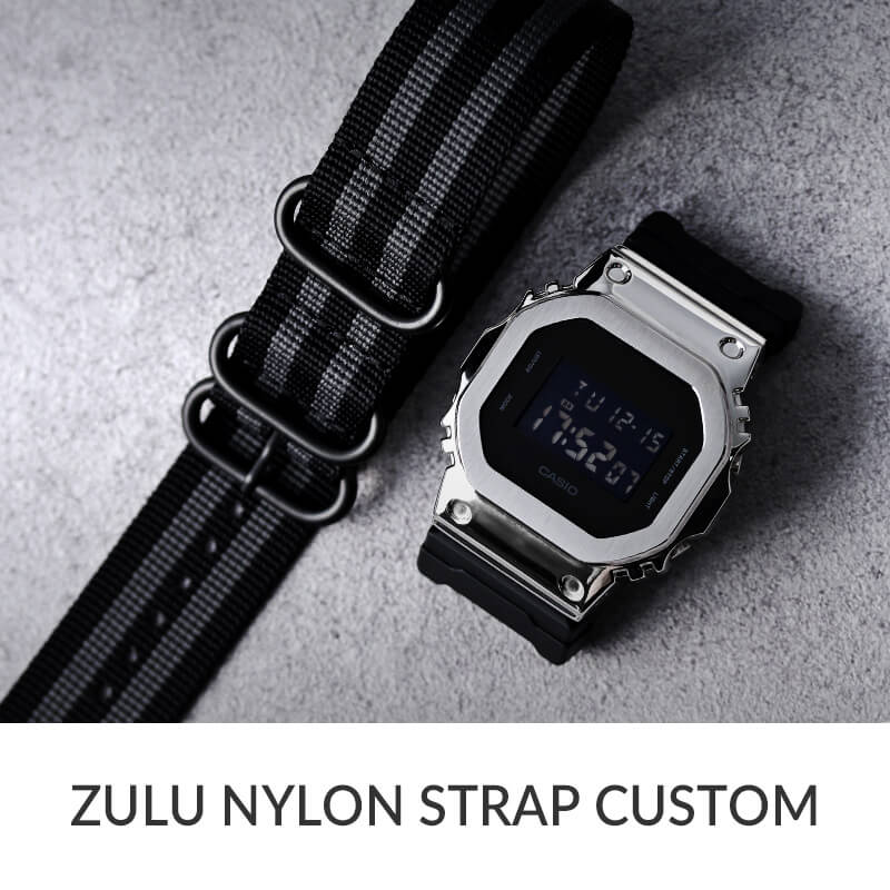 G-SHOCK DW-5600 シリーズ対応 フルメタルケース ZULUナイロンストラップ カスタムセット Gショック ジーショック 替え ベルト バンド ステンレススチール バンパー 金属 替え 交換 時計 腕時計 メンズ 人気 ブランド おすすめ おしゃれ シンプル NATO ズールー 高級 MOD