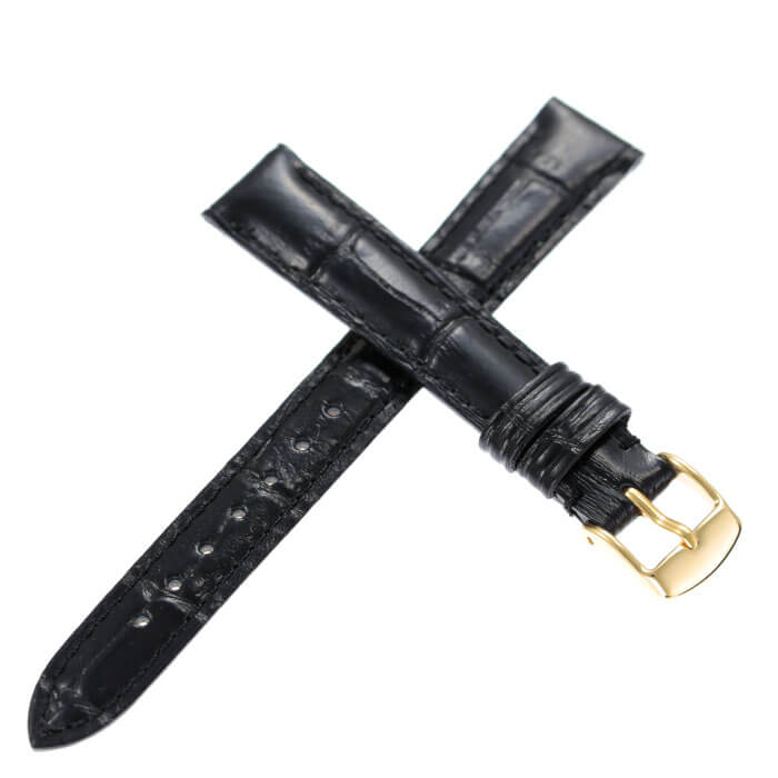 BAMBI バンビ レザーベルト 革ベルト 14mm レザー ブラック ゴールド 49616