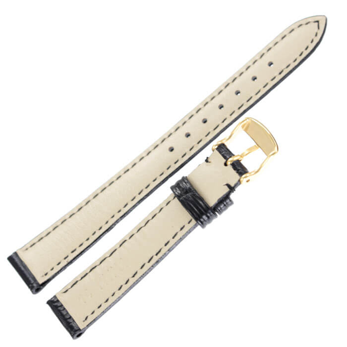 BAMBI バンビ レザーベルト 革ベルト 14mm レザー ブラック ゴールド 49616