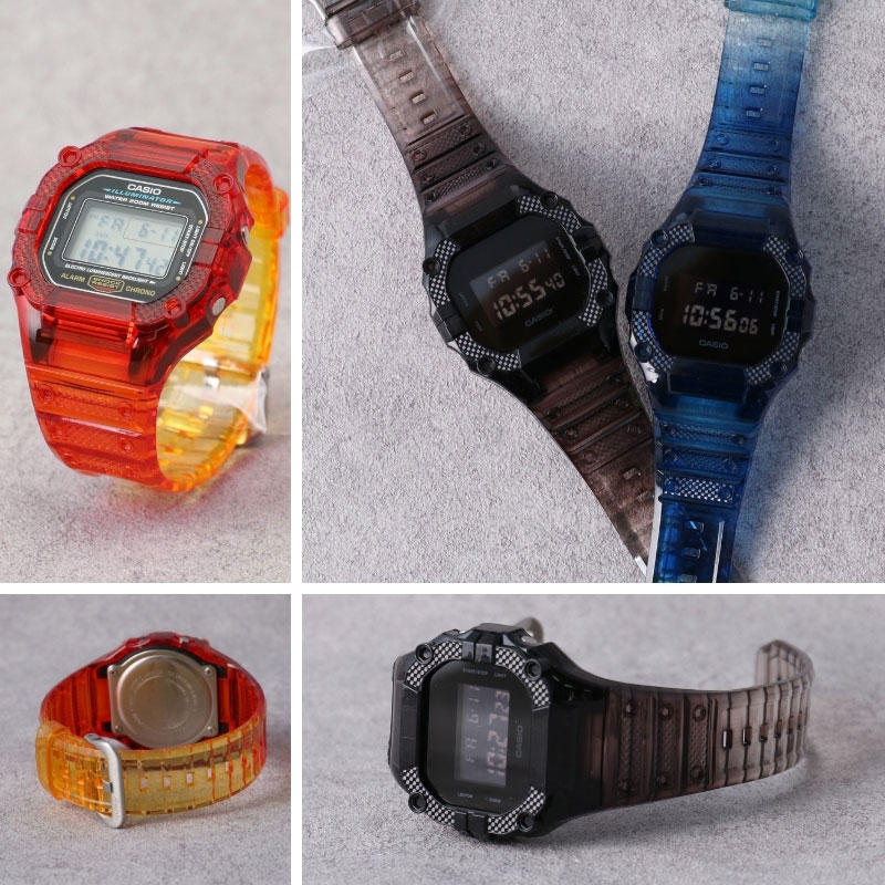 【G-SHOCK DW-5600 対応 スケルトン ケース】DW-5600BB 替えベルト 替えバンド 5600 5600BB クリア 透明 Gショック ジーショック GSHOCK 5600E バンド ベルト 腕時計 時計 交換用 替え 人気 カスタムパーツ 部品 パーツ カスタム カバー 外装