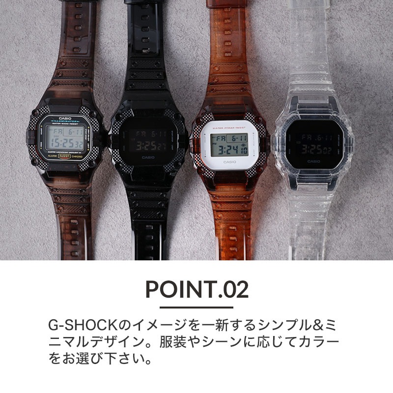 【G-SHOCK DW-5600 対応 スケルトン ケース】DW-5600BB 替えベルト 替えバンド 5600 5600BB クリア 透明 Gショック ジーショック GSHOCK 5600E バンド ベルト 腕時計 時計 交換用 替え 人気 カスタムパーツ 部品 パーツ カスタム カバー 外装