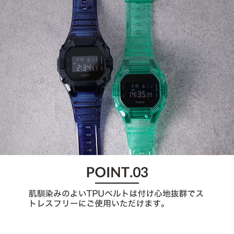 【G-SHOCK DW-5600 対応 スケルトン ケース】DW-5600BB 替えベルト 替えバンド 5600 5600BB クリア 透明 Gショック ジーショック GSHOCK 5600E バンド ベルト 腕時計 時計 交換用 替え 人気 カスタムパーツ 部品 パーツ カスタム カバー 外装