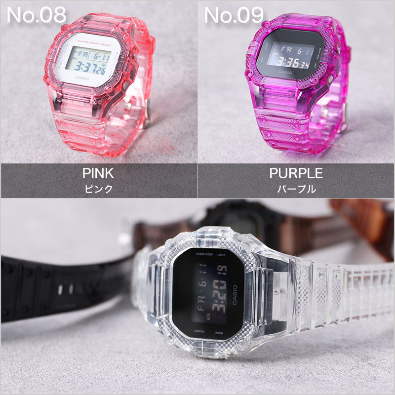 【G-SHOCK DW-5600 対応 スケルトン ケース】DW-5600BB 替えベルト 替えバンド 5600 5600BB クリア 透明 Gショック ジーショック GSHOCK 5600E バンド ベルト 腕時計 時計 交換用 替え 人気 カスタムパーツ 部品 パーツ カスタム カバー 外装