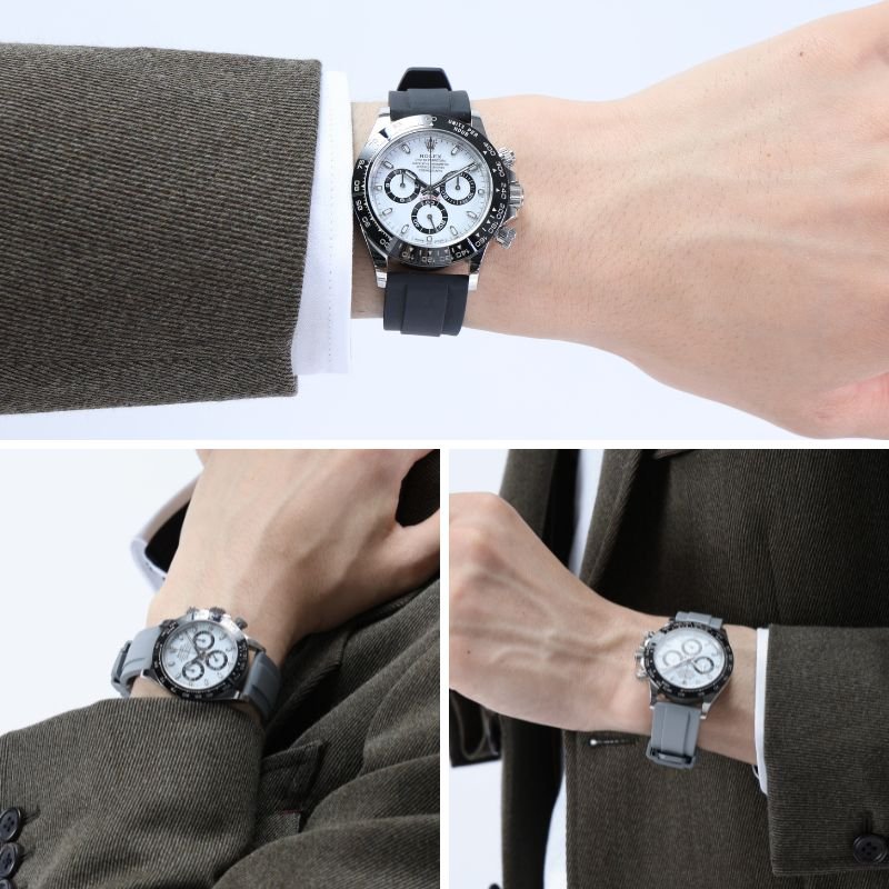 【ROLEX DAYTONA 互換 ベルト】 MOD FKM RUBBER STRAP OFFSHORE FKMラバー オフショア 交換用 腕時計 ベルト イージーレバー 耐炎 耐油 耐化学薬品 耐熱 耐候 耐オゾン FKMラバー 20mm