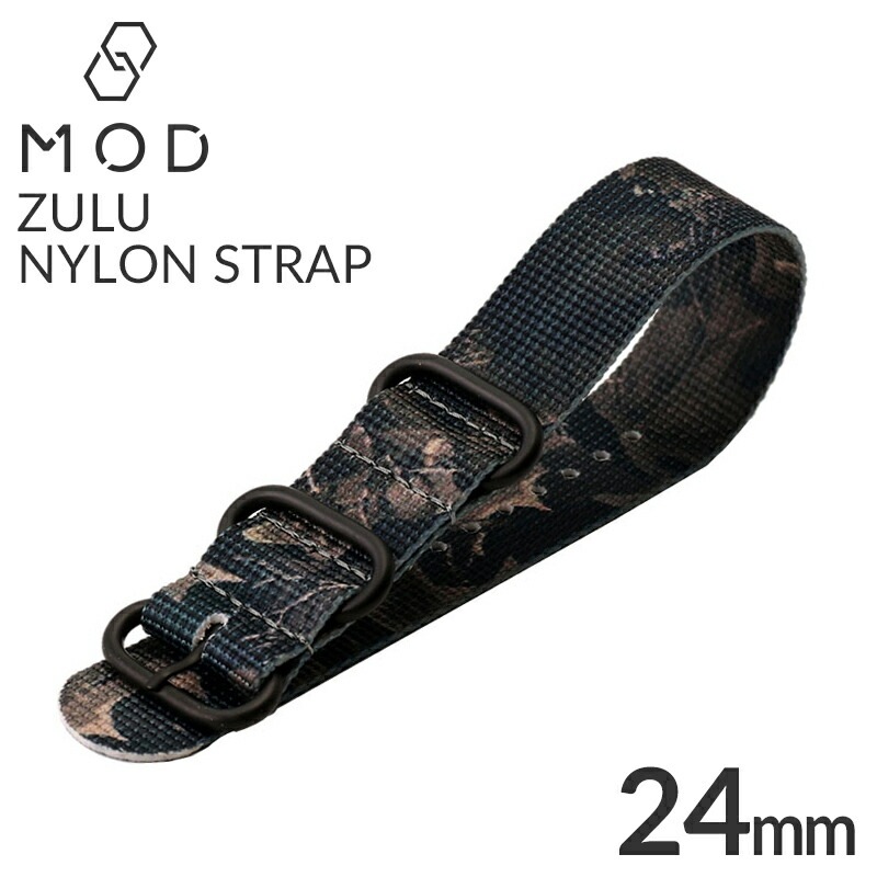 MOD ZULU NYLON STRAP ズールーナイロン 交換用 腕時計 ベルト シングル 引き通しタイプ 3リング ナイロン 24mm